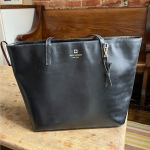 Genuine Leather Kate Spade Tote - Black with Pink interior
